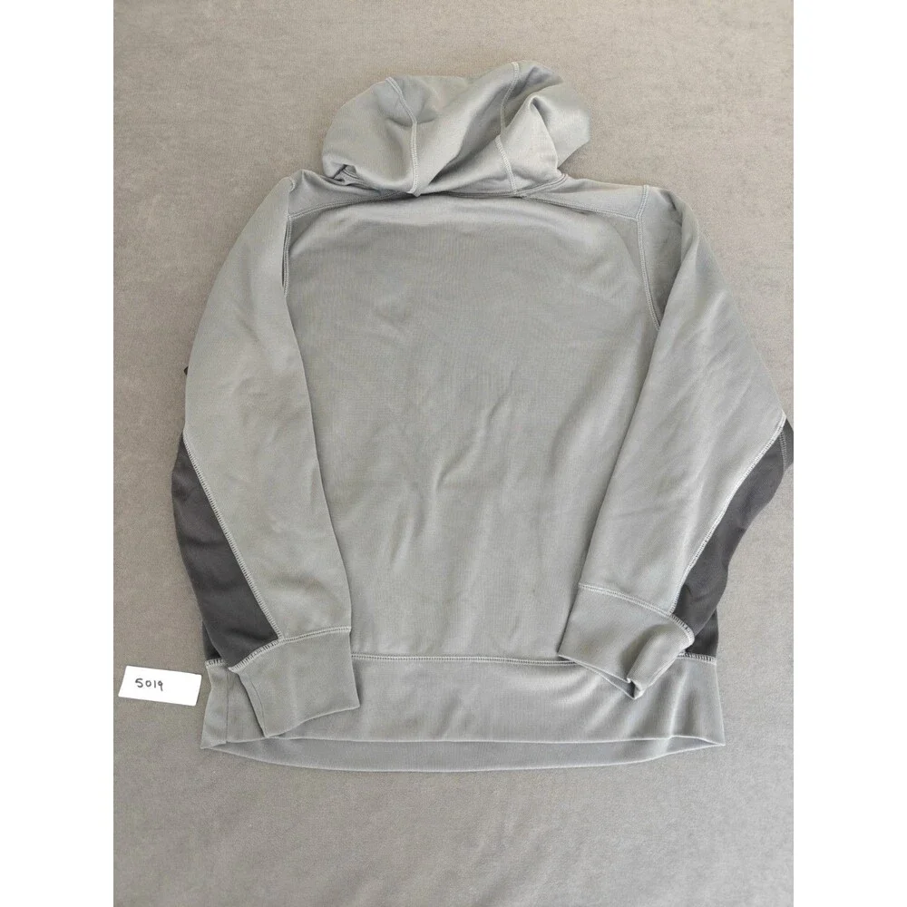Nike Therma Fit Football Hoodie Youth Boys Large Gray Orange Fleece Pullover