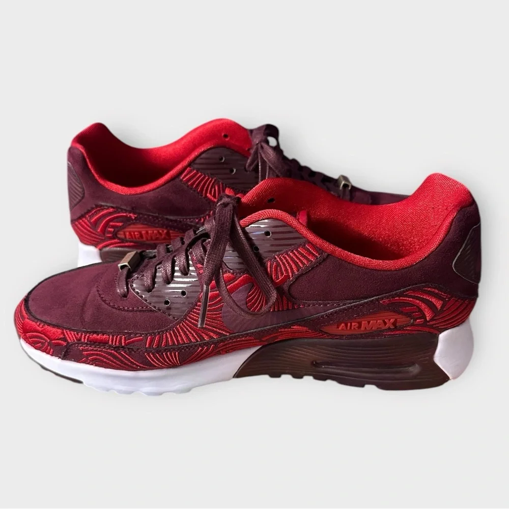 Women’s Red Patterned Athletic Sneakers
