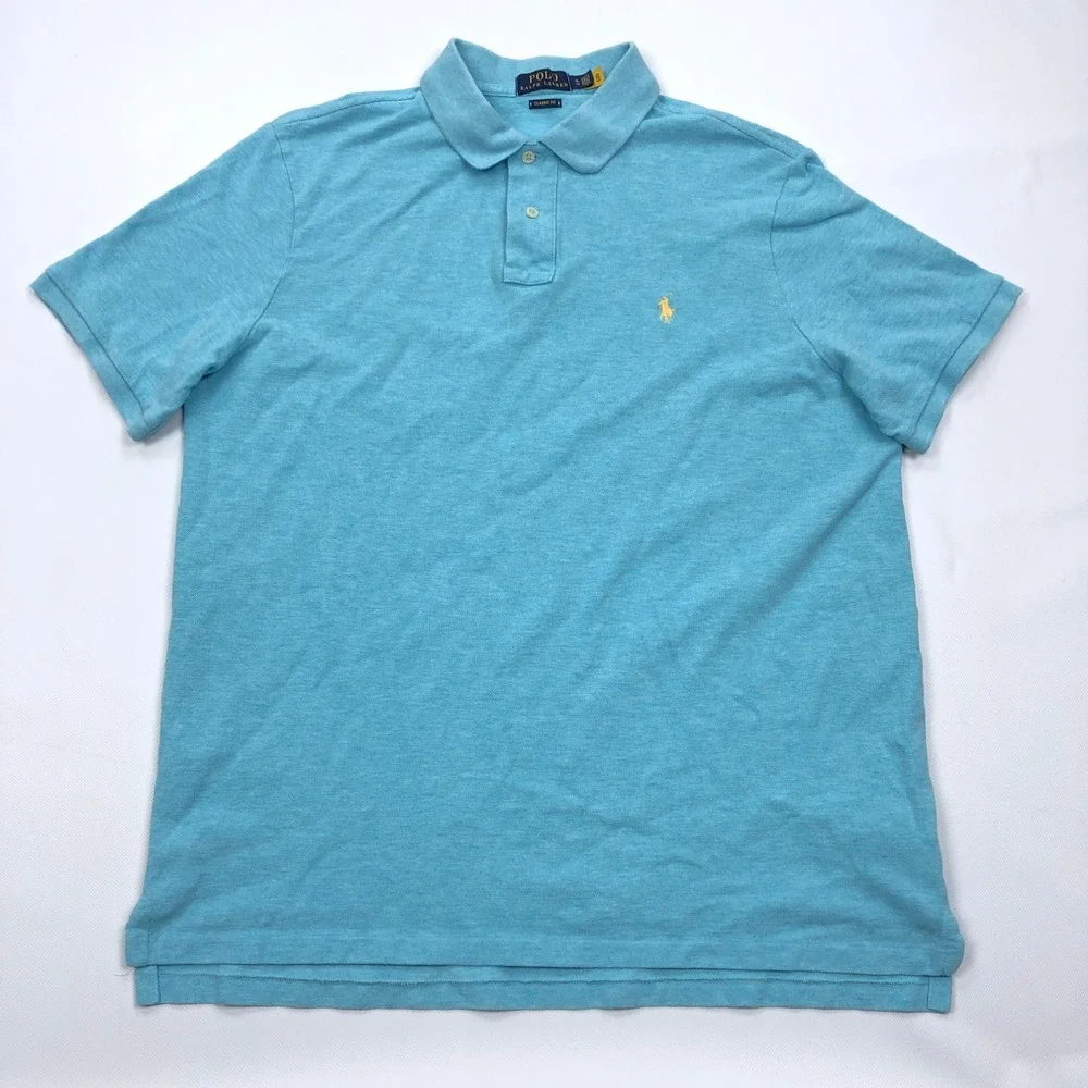 Polo Ralph Lauren Mens XL Classic Fit Short Sleeve Polo Shirt Light Blue