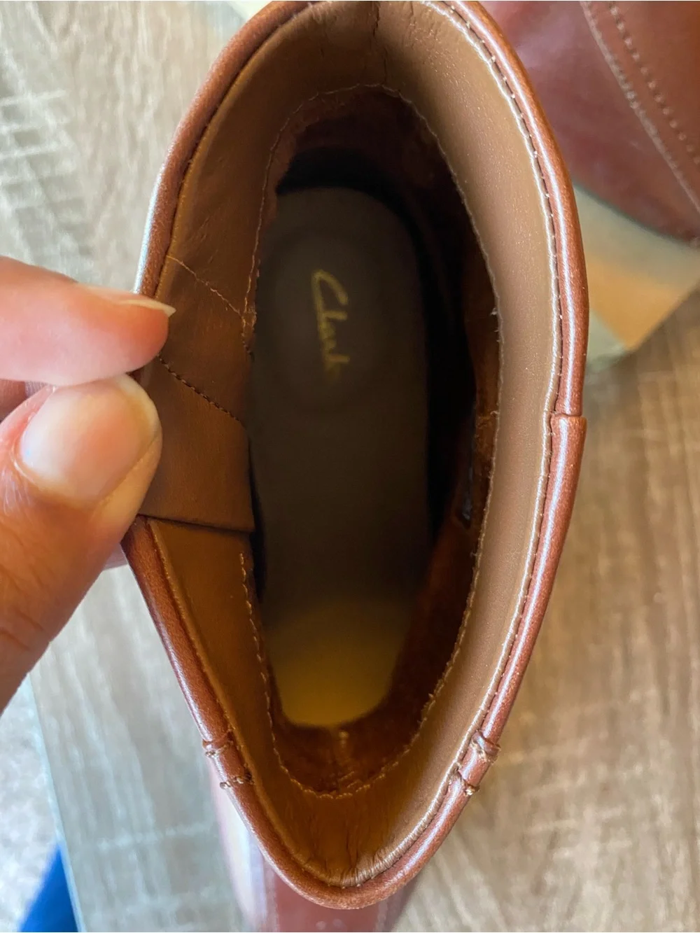 Clarks Leather Women's Brown Ankle Boots with Side Zip