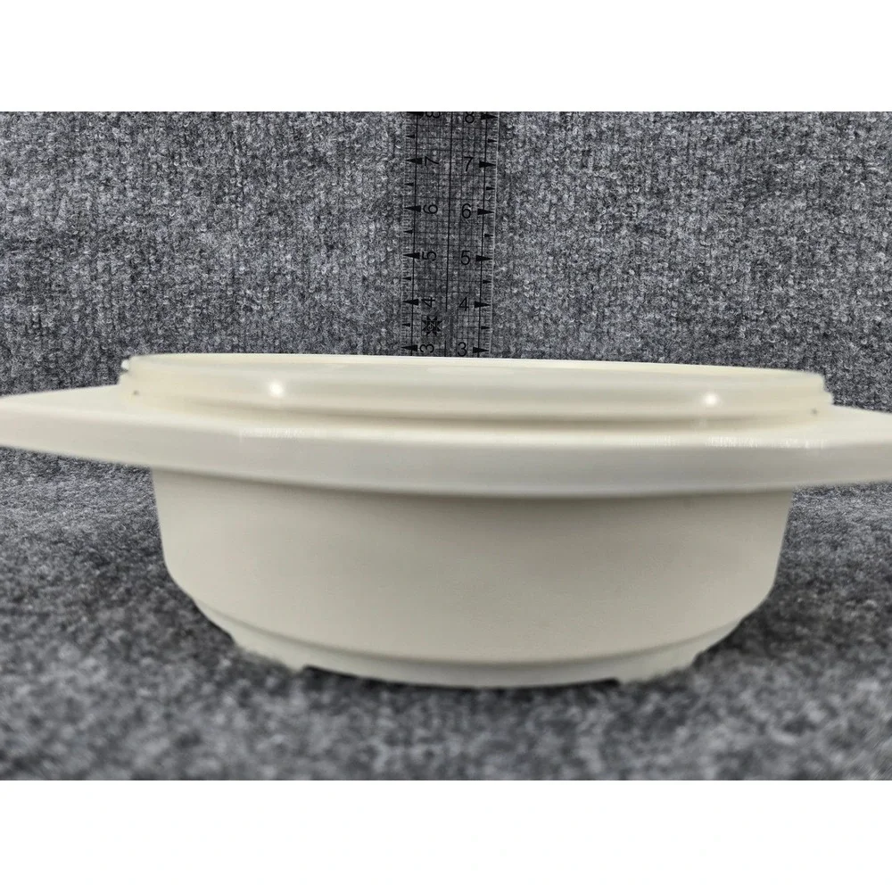 Vtg 70s Tupperware Tortilla Keeper Server 785 Almond Round w/Lid 9