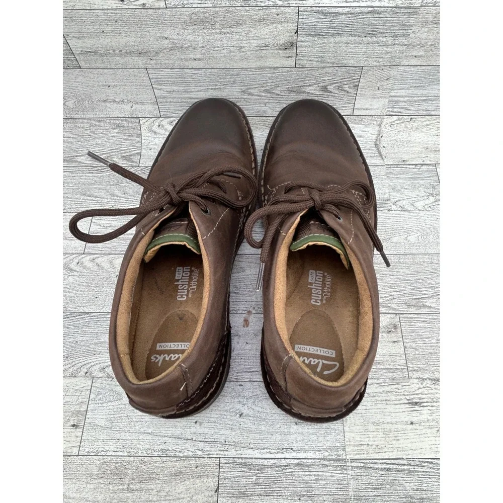 Clarks Edgewick Plain Men Dark Brown Leather Oxford Shoes Size‎ US 8M Ortholite