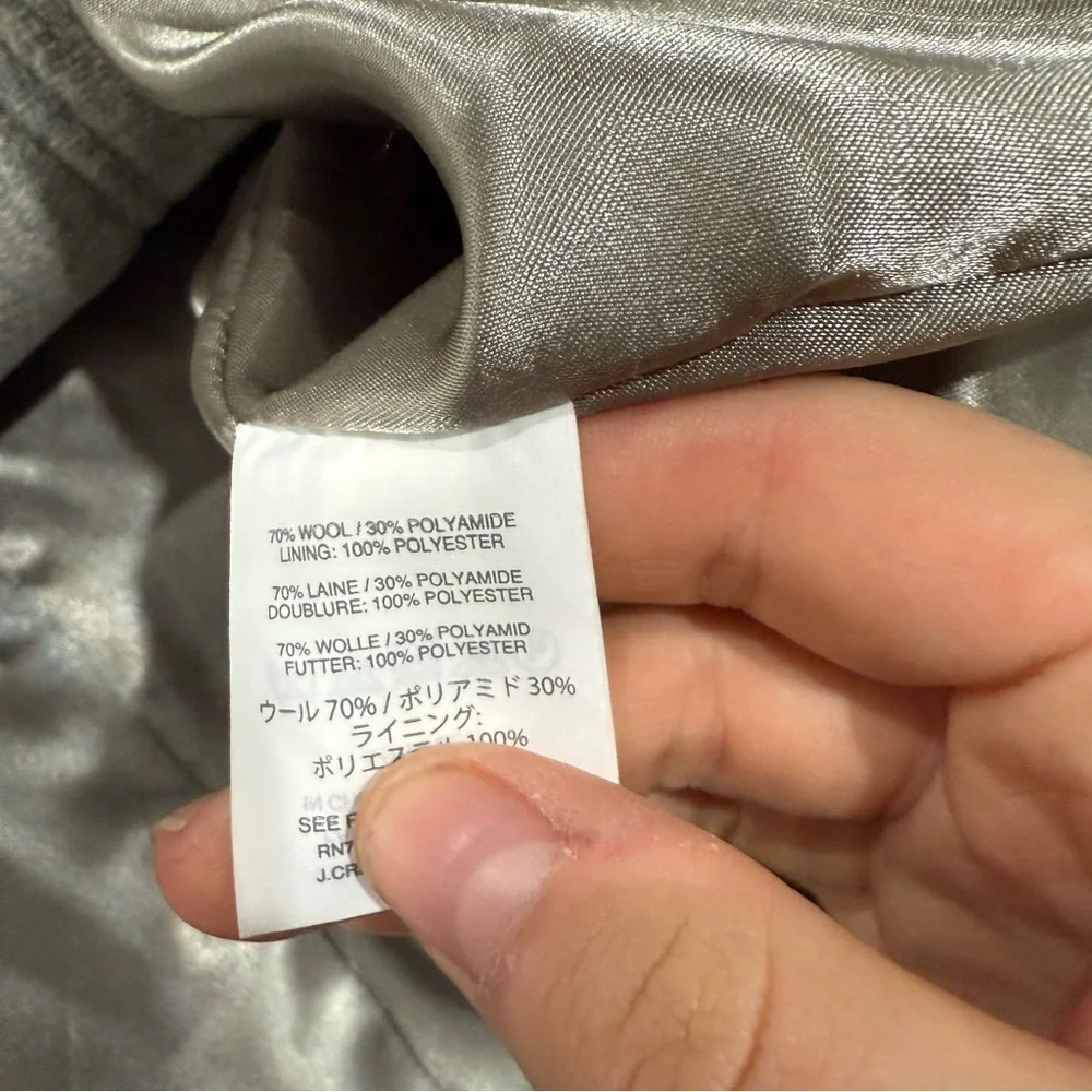 J Crew Coat Cocoon Stadium Cloth Wool in Grey