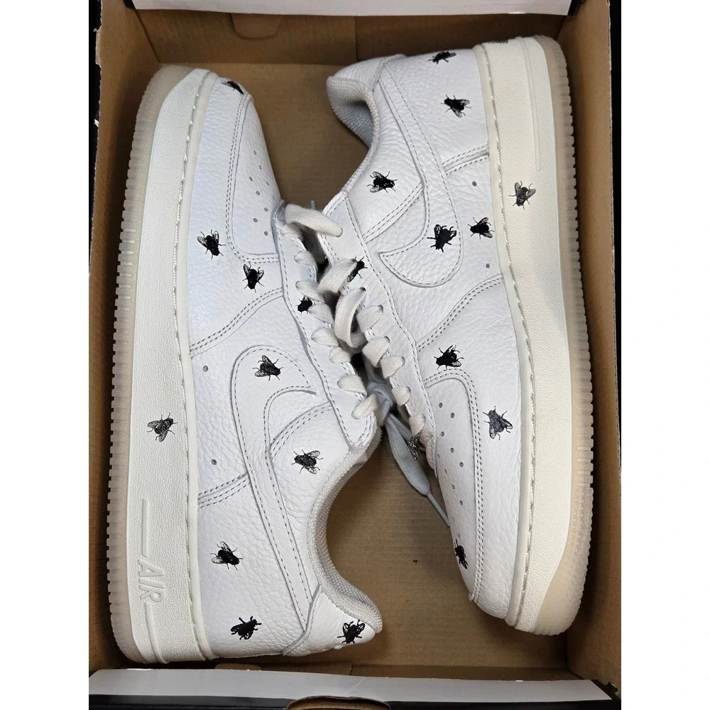 Nike Air Force 1 Low Premium House Fly‎ White Black IM3081-100 Mens 9.5 Sneakers