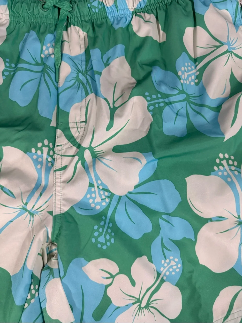 Old Navy Green, Blue & White Floral Swim Trunks