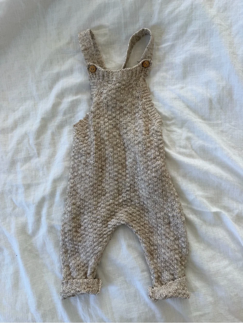 Zara Beige Heather Knit Overalls
