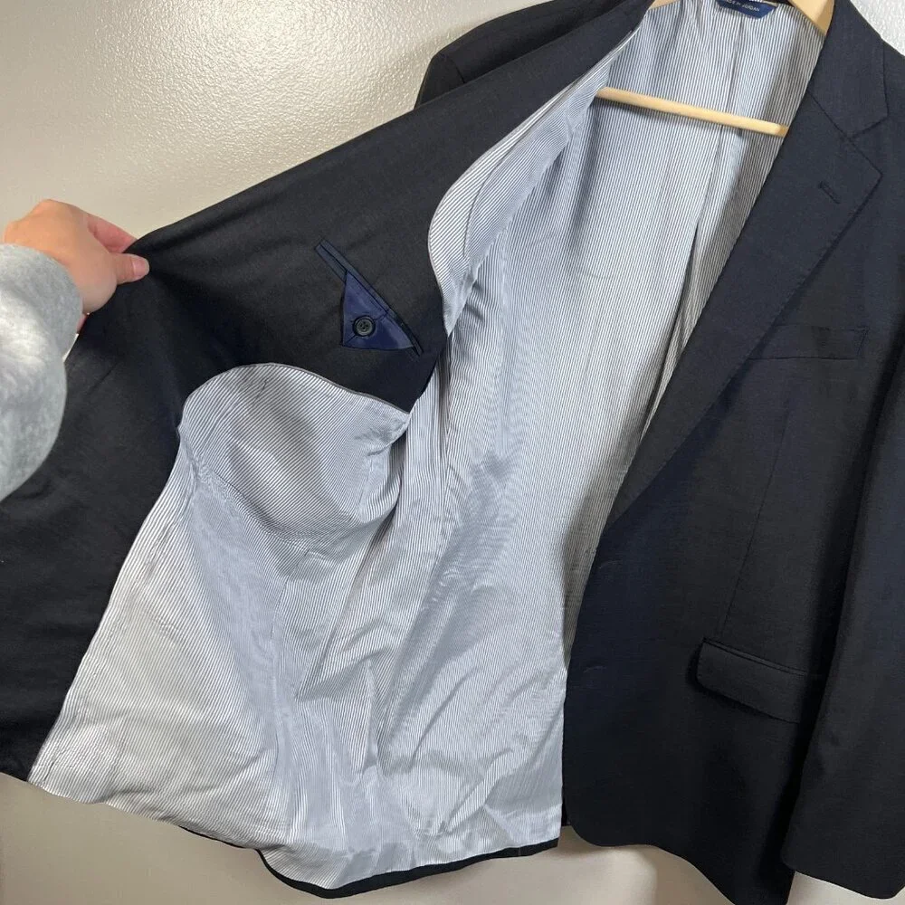 Brooks Brothers Explorer Blazer Jacket Size 44 L Madison Fit Gray Career Work