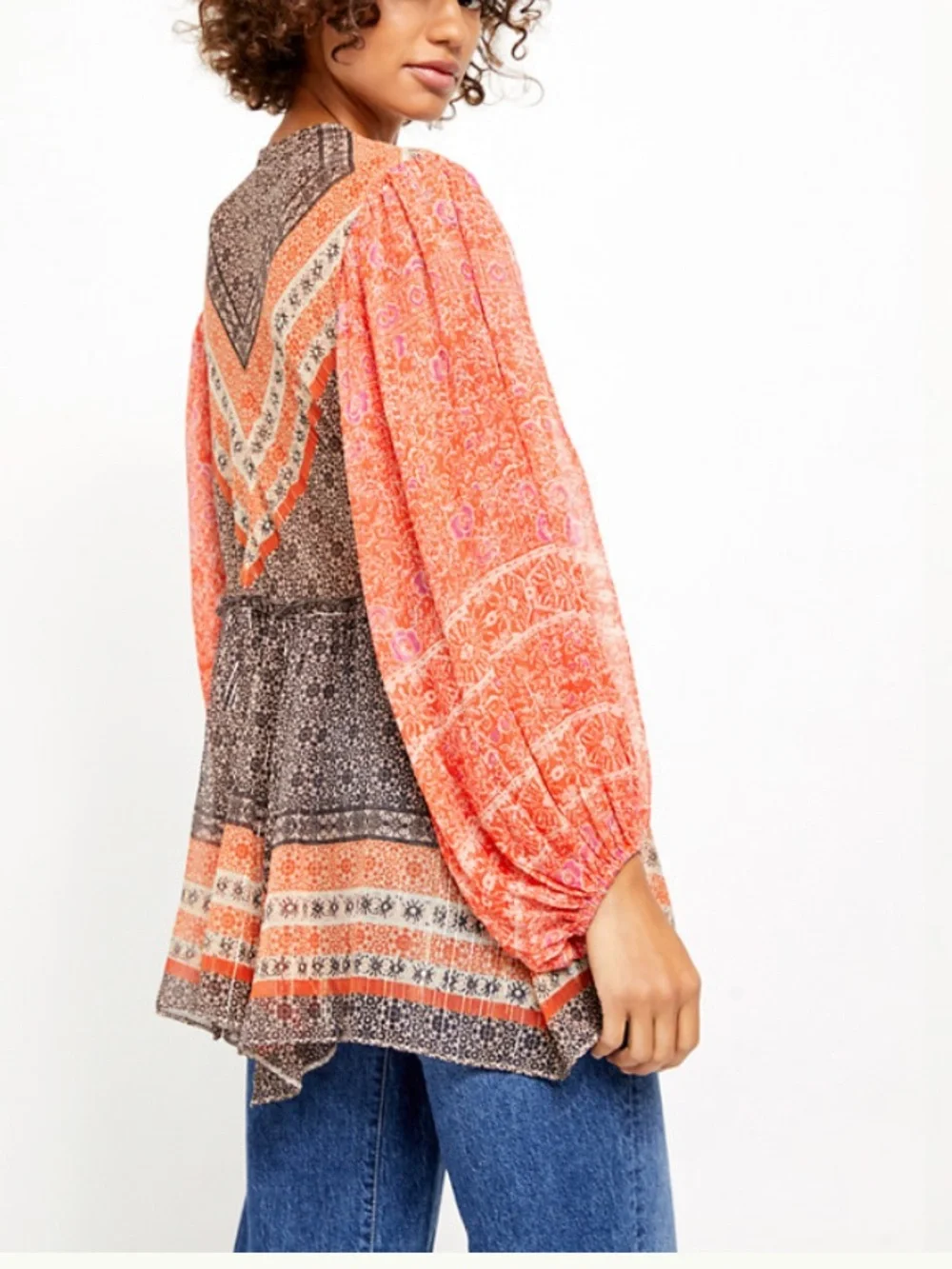 Free People Aliyah Boho Babydoll Top (M)