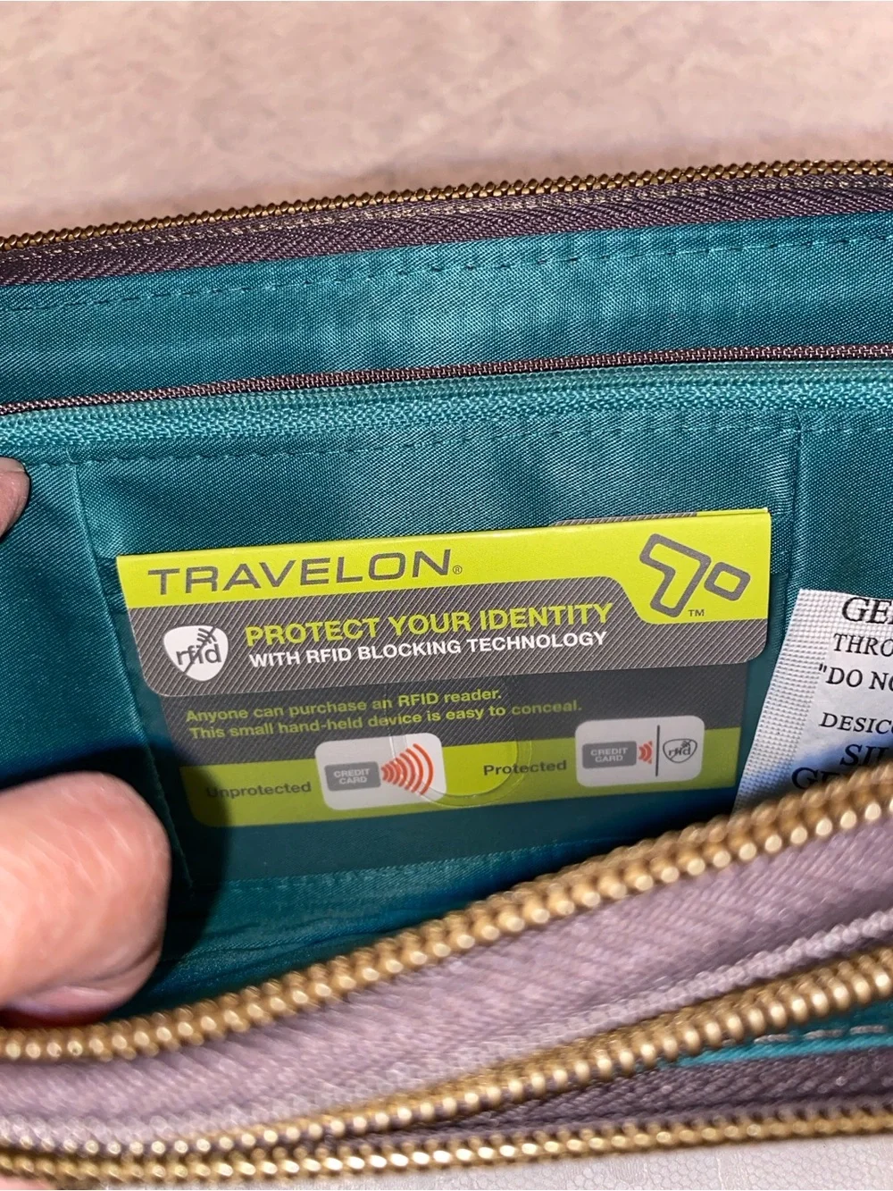 Travelon quilted wristlet