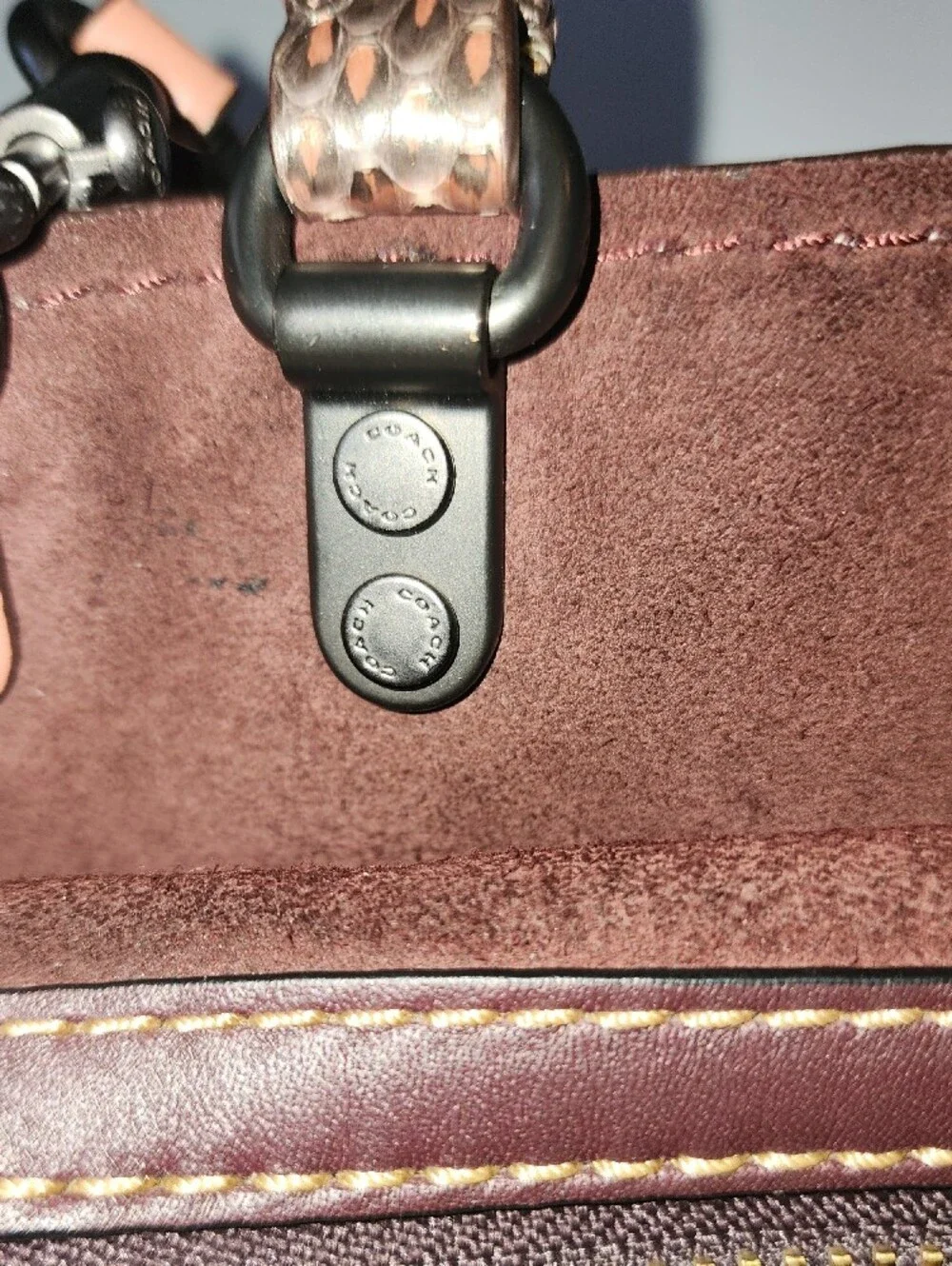 Coach 1941 Rogue 25  In Melon. Pebbled Leather with Genuine Snakeskin Handles.