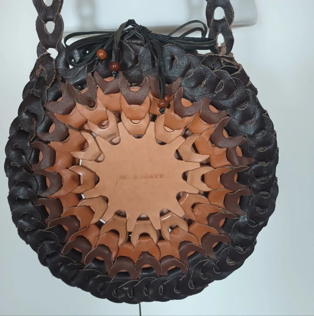 Miss Sixty Black and Brown Woven Shoulder Bag