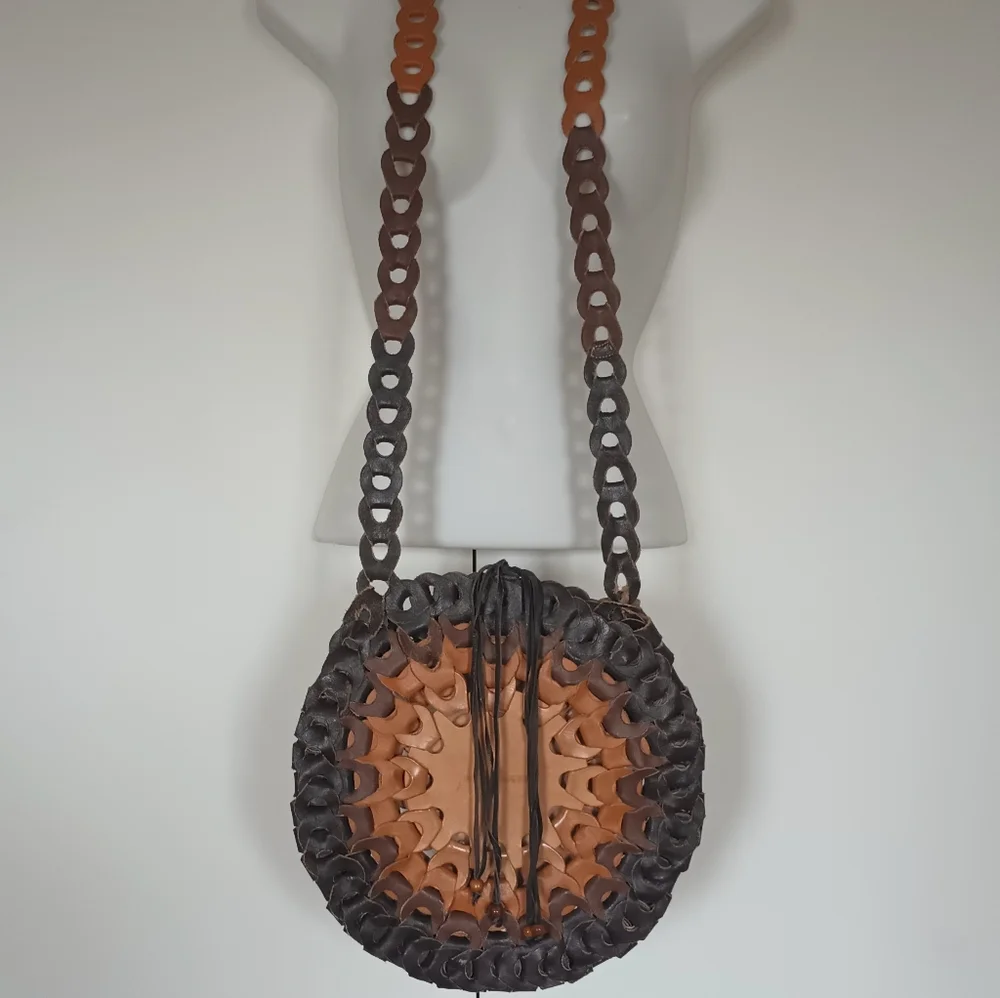 Miss Sixty Black and Brown Woven Shoulder Bag