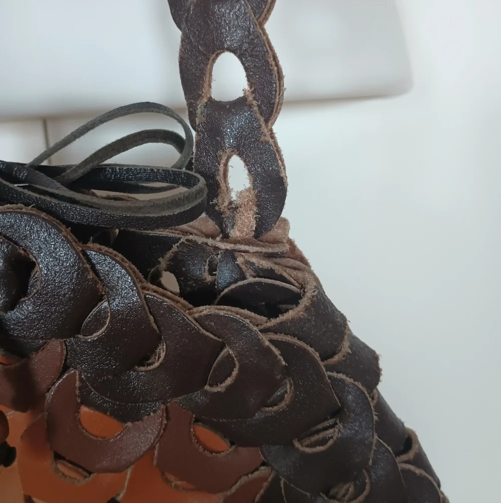 Miss Sixty Black and Brown Woven Shoulder Bag