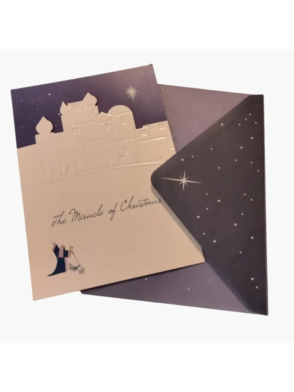 The Miracle Of Christmas Greeting Card Envelope Shepherd Joy Giving Religious