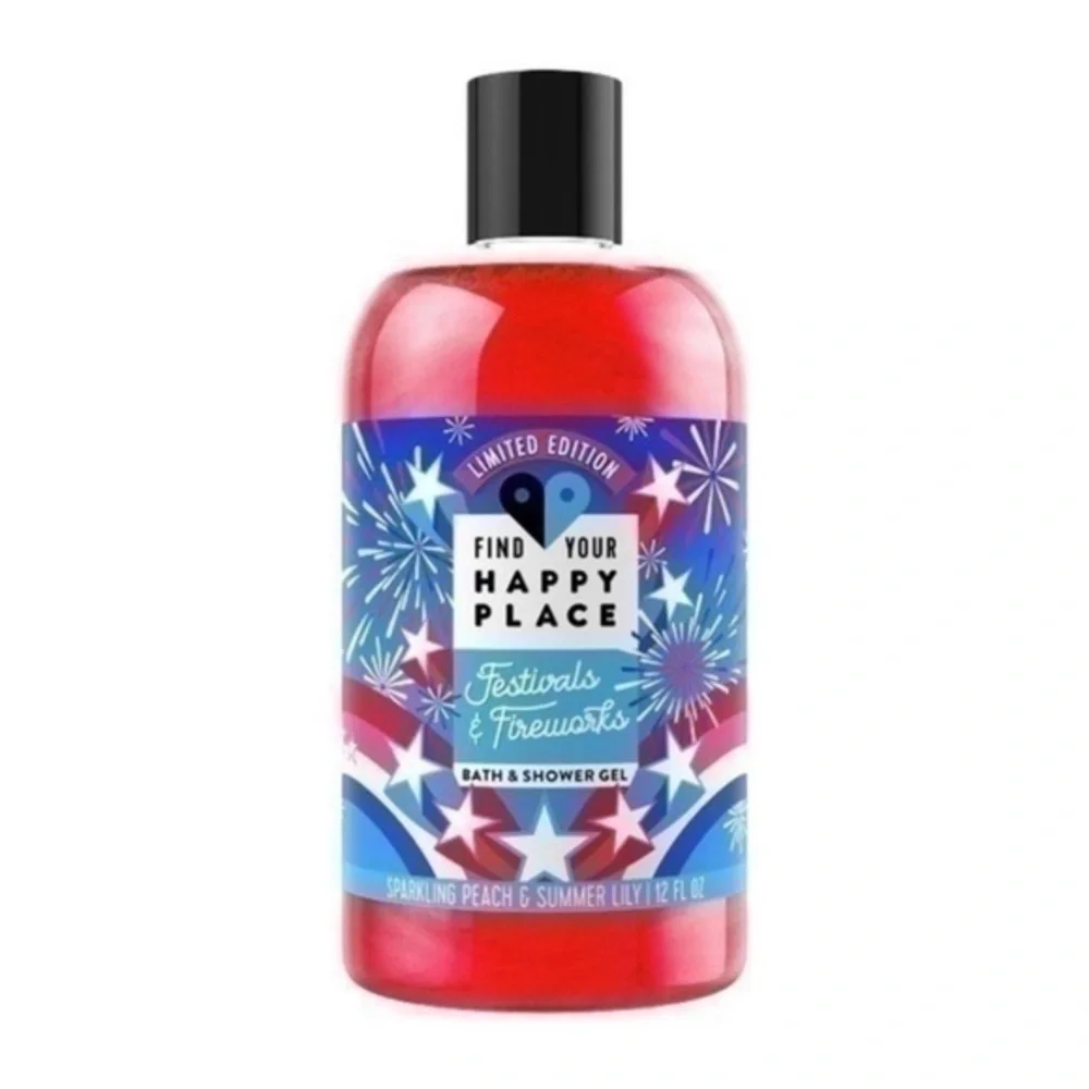 NWT. FIND YOUR HAPPY PLACE Festivals & Firework Bath & Shower