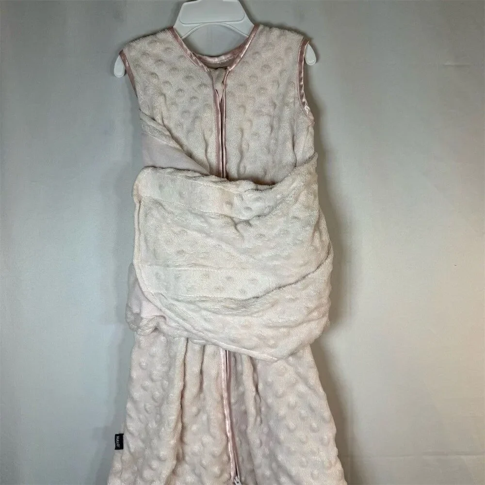 HALO SleepSack Swaddle Wearable Blanket  Pink Trim Small 3-6 Months