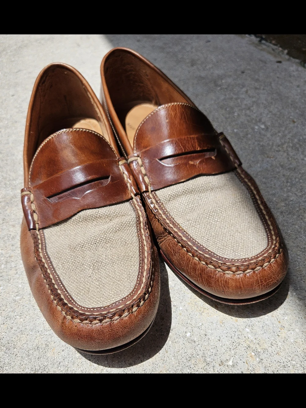 Martin Dingman Mens Shoes 12 M Brown Loafers Saddle Leather Pre-owned