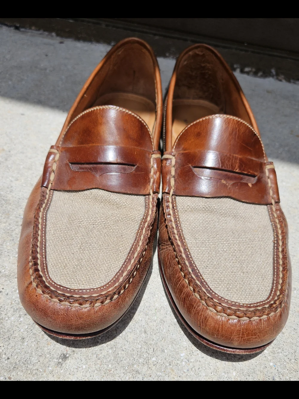 Martin Dingman Mens Shoes 12 M Brown Loafers Saddle Leather Pre-owned