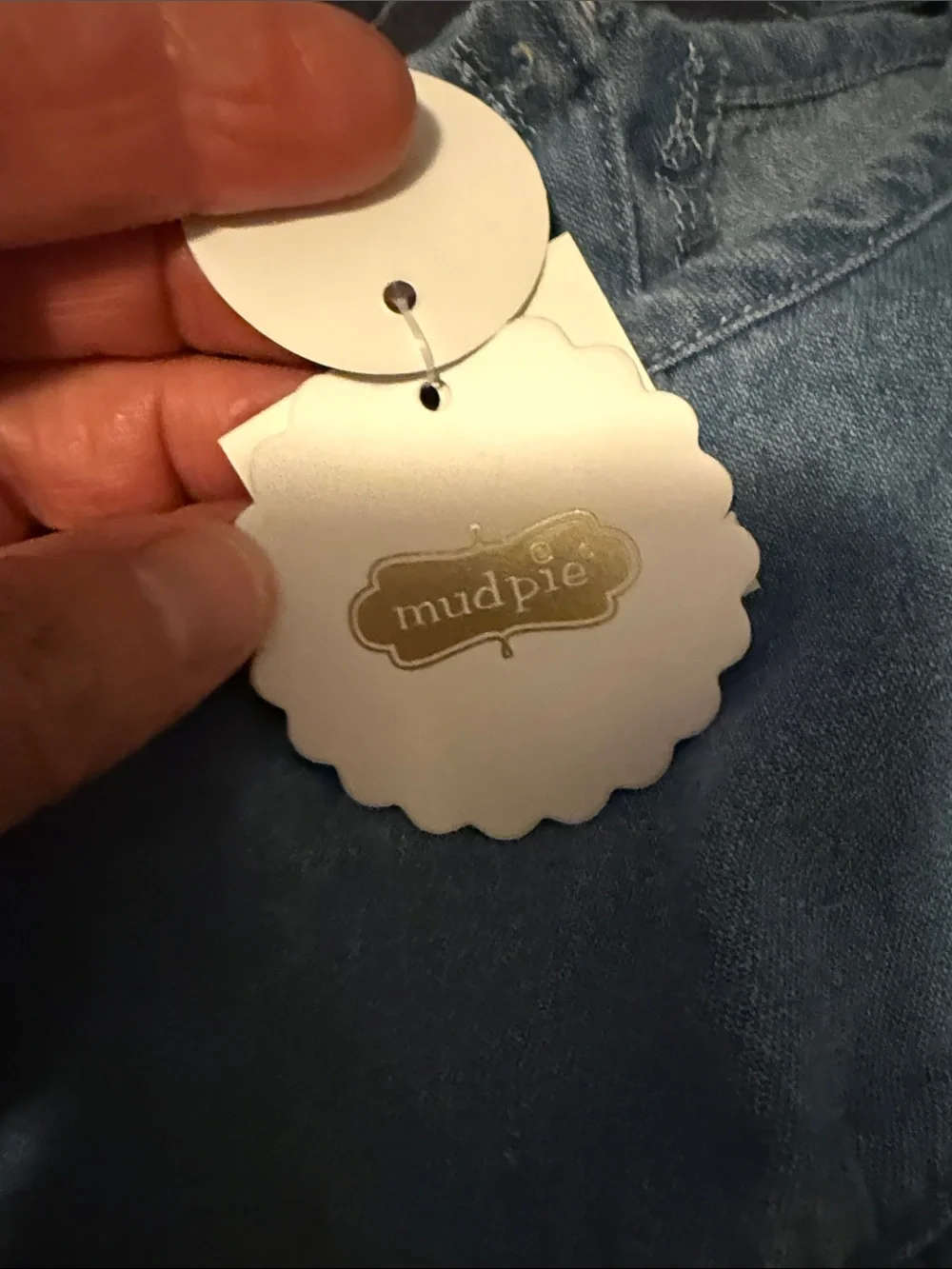 Mud Pie Toddler Denim-Look Dress in Light Blue