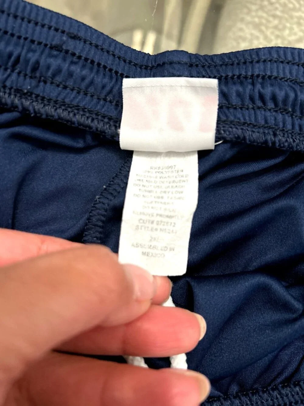 A4 Mens Navy Blue Athletic Shorts XXL With Elastic Waistband & Drawstring