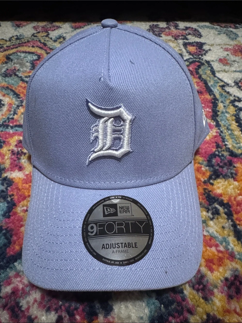 New Era Baseball Cap in Light Lavender with White Detroit D