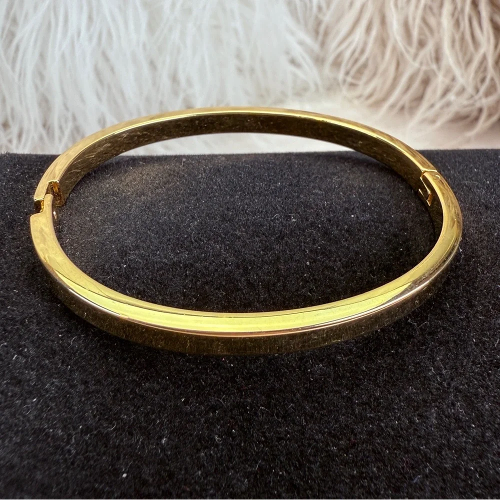 Anne Klein Goldtone Hinged Bangle Bracelet