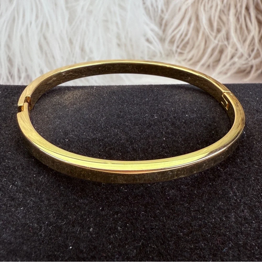 Anne Klein Goldtone Hinged Bangle Bracelet
