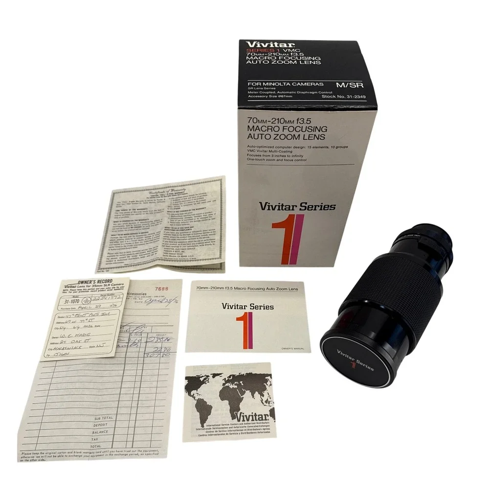 Vivitar Series 1 70-210mm f3.5 Macro Zoom Lens Minolta SR Mount  Boxed 31-2349