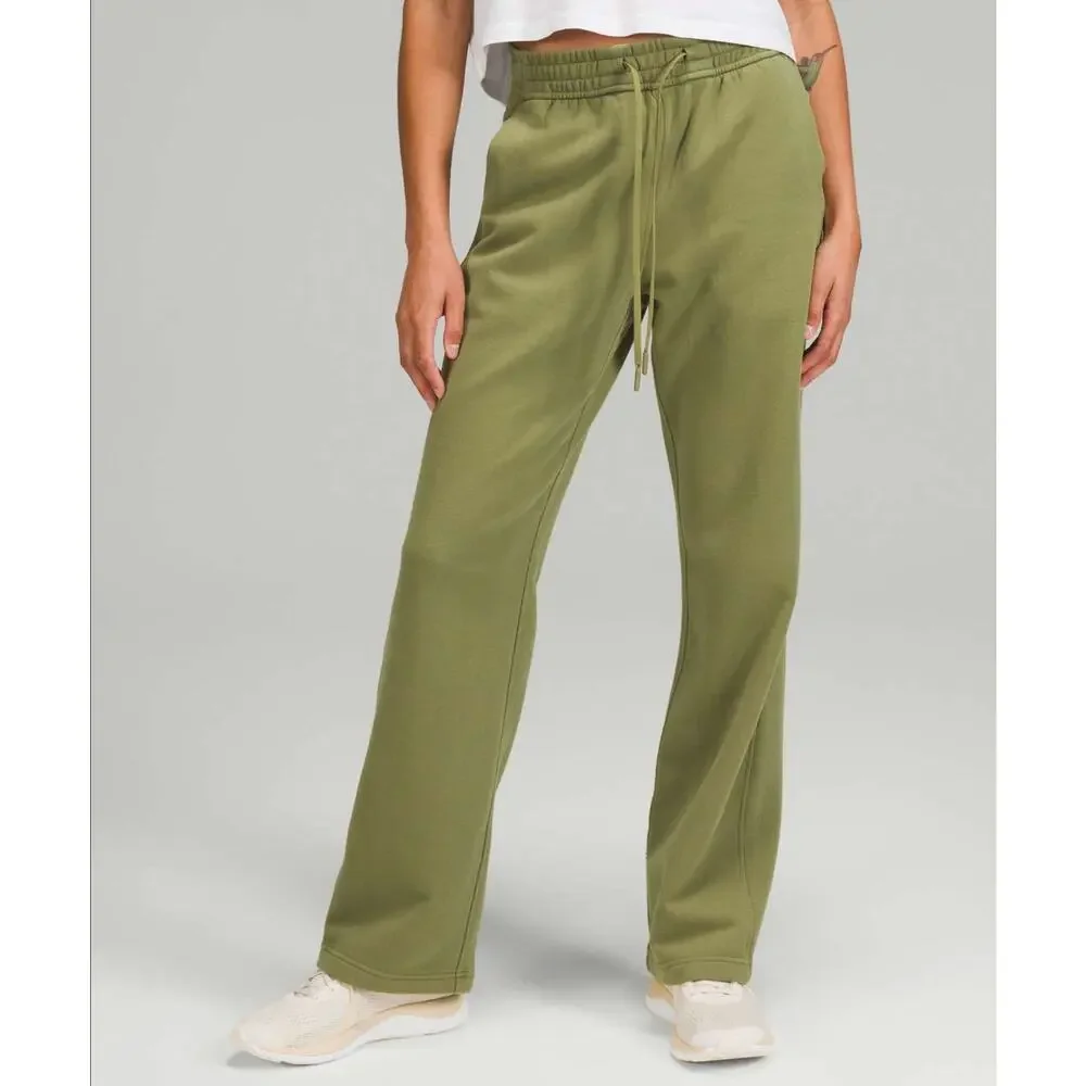 Lululemon Loungeful Straight Leg Pant Bronze Green Sweatpants Size 8 Women's