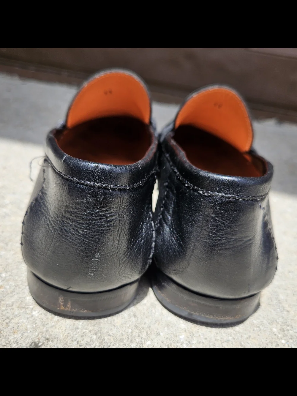 SANTONI Casual Dress Shoes Soft Black Leather Italian Slip On Loafers  Size 11D