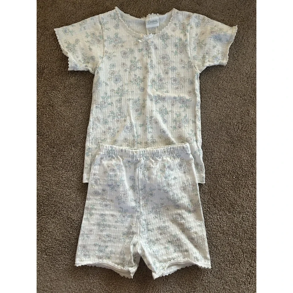 Vintage 1980s Carters Brand Pajama Set 2 Pc Size 4T Made In USA