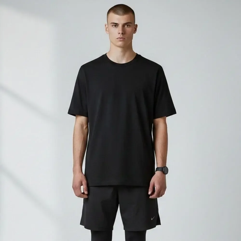 Nike The Nike Tee Athletic Cut Short Sleeve Shirt NWT Men's Sz M Black Crew Neck