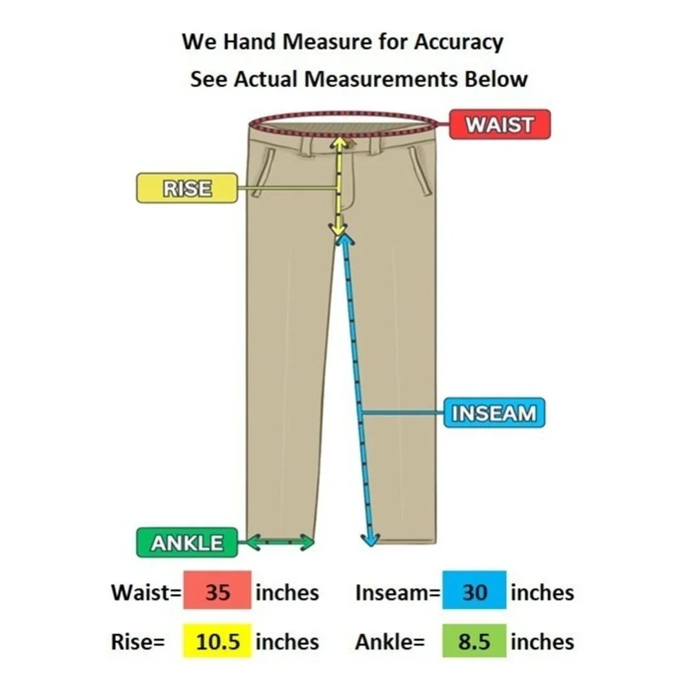 Mountain Khakis measurements may