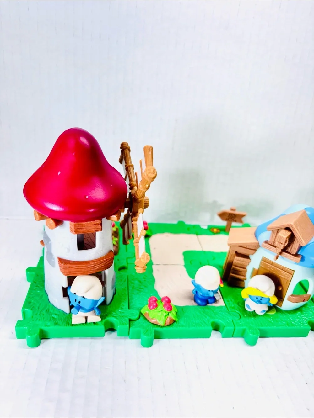 Micro Village Smurfs Gargamel Castle, Windmill & Beach Playset, With 6 Figures