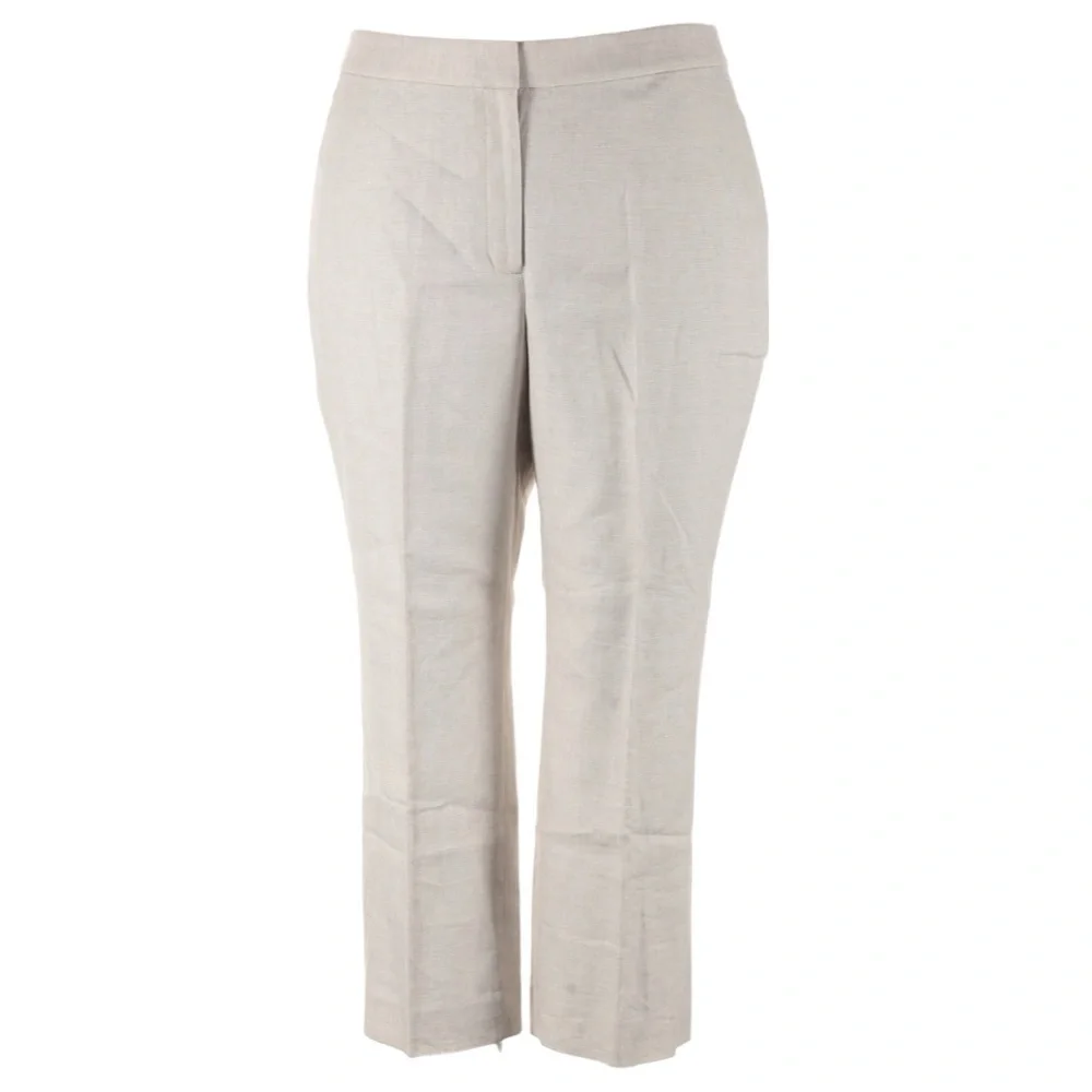 J. Crew Kate Straight Leg Pant in Stretch Linen Size 20 Light Beige Workwear NWT