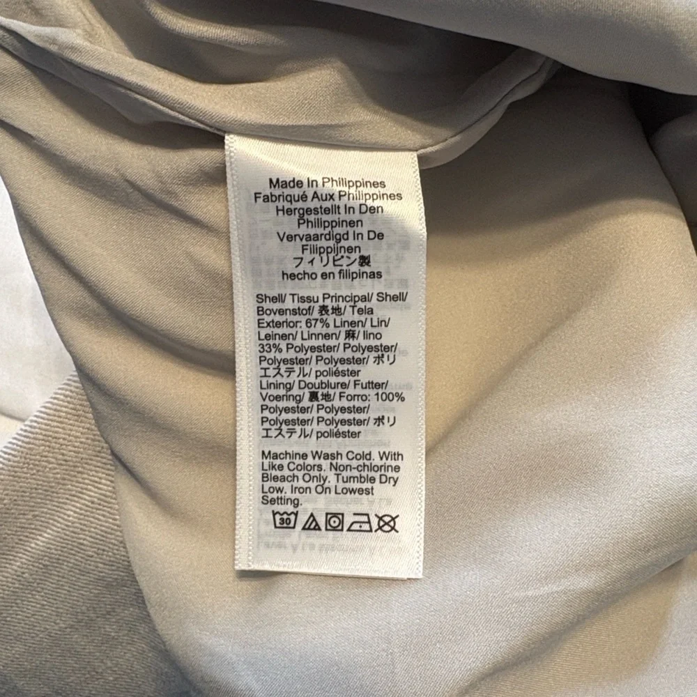 J. Crew Kate Straight Leg Pant in Stretch Linen Size 20 Light Beige Workwear NWT