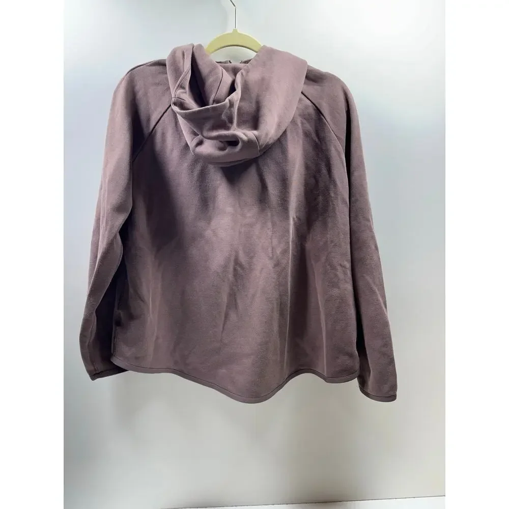 Nike Women’s Full Zip Hoodie Sz Medium Taupe Zippered Pockets Athleisure Logo