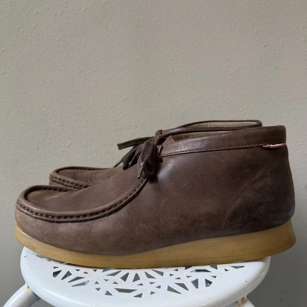 Clarks Stinson Hi Desert Chukka Boots Mens Size 13M EUR 47 Brown Leather Lace Up