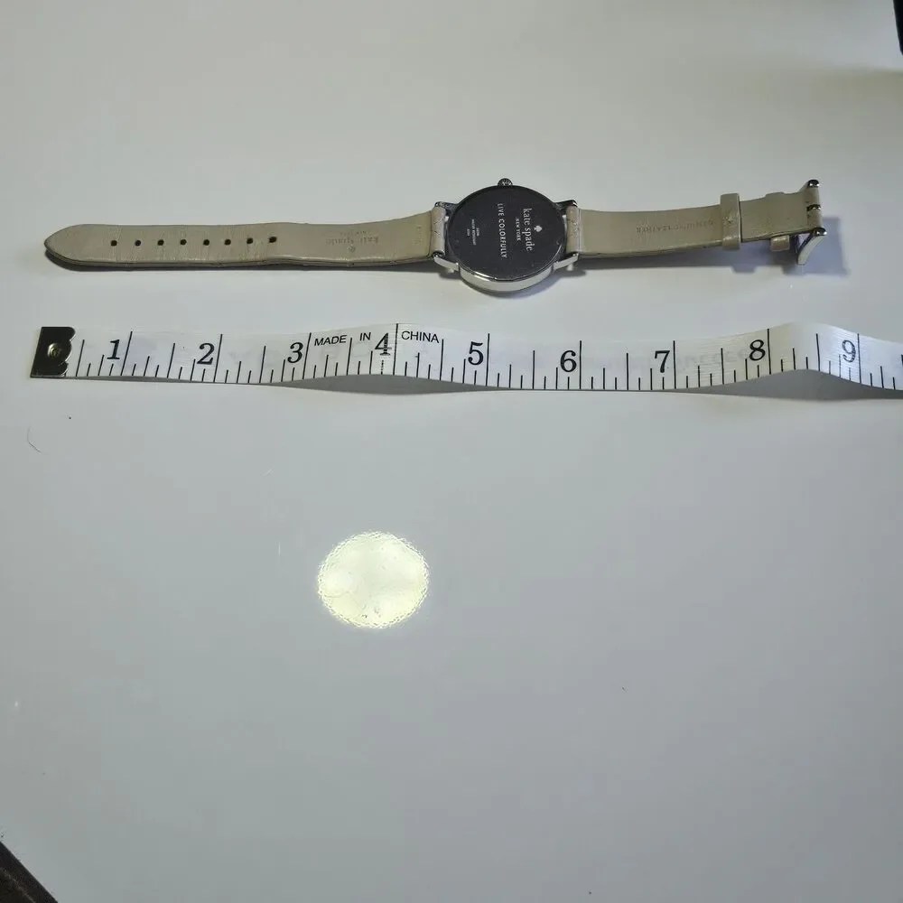 Kate Spade 1YRU0784 Silver Dial Leather Strap Women's Watch Needs New Battery