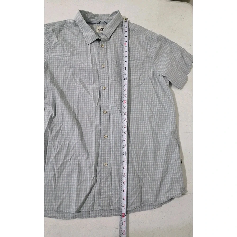 North Face Button Up Shirt Mens XL Blue Yellow Gingham Short Sleeves Bundle 2