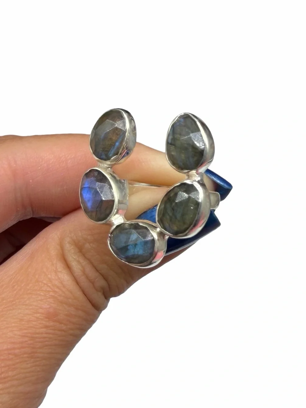 925 Sterling Silver genuine blue