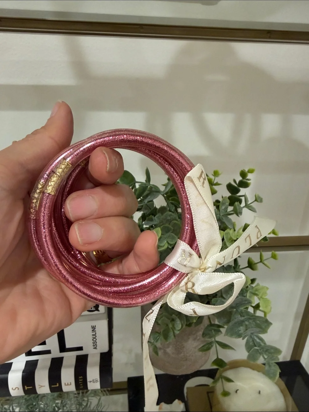 Plunder Pink Metallic Coil Stack Bracelet
