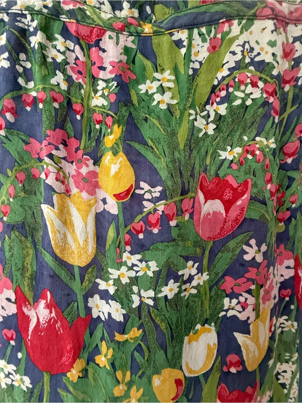 Tory Burch Silk Floral Tulip Tank with V-Neck