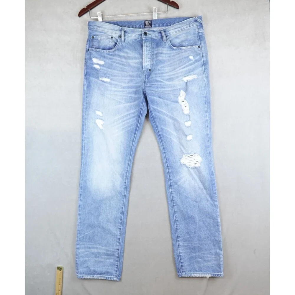PRPS Jeans Mens Distressed Blue Light Wash Denim Mens 38x34