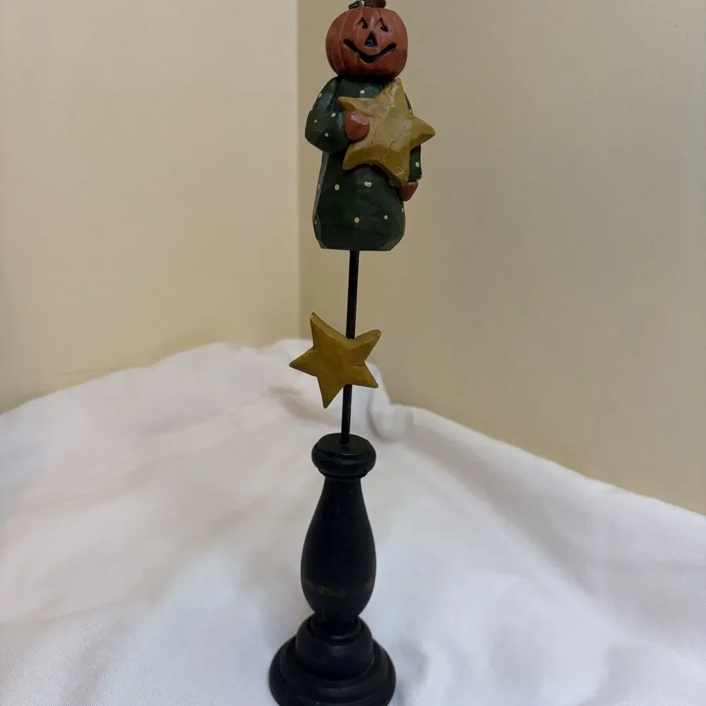 Blossom Bucket Halloween Pumpkin Man Moon Pedestal By Suzy Skoglund 13