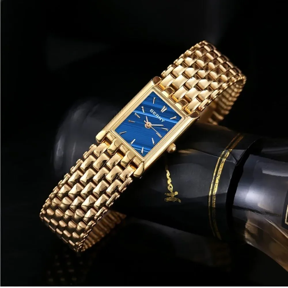 Classic Square Gold Wristwatch for Women