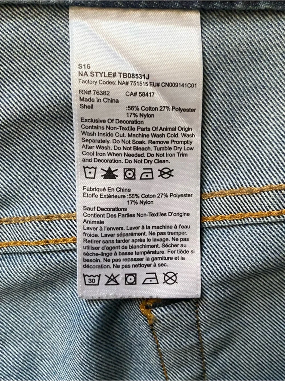 Timberland Locke Lake Cordura Concept Denim Blue Jeans Workwear Straight Leg 34