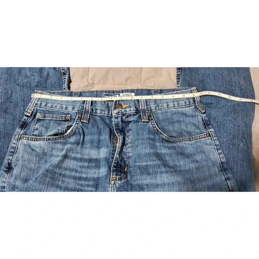 Carhartt BD2804‑M Rugged Flex Jeans Mens 33x32 Blue Relaxed Fit Workwear Stretch