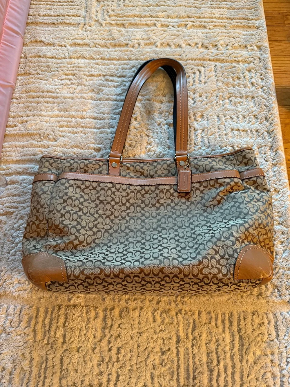 Coach Signature Canvas Diaper Tote Bag