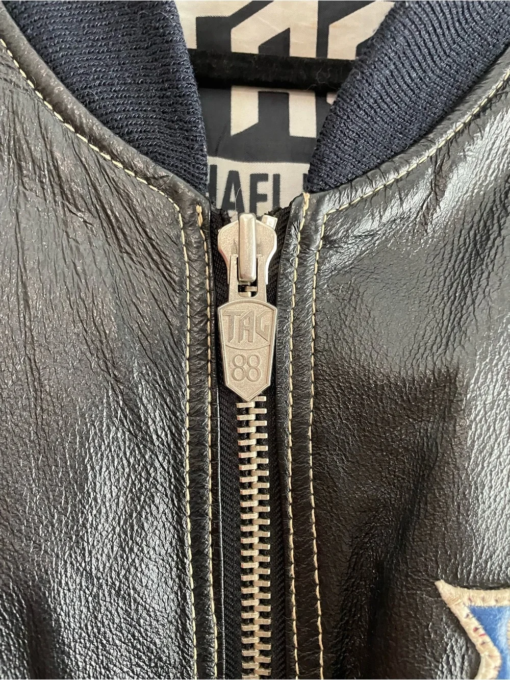 Michael Hoban Tag 88 Eagle USA Black Leather Racing Style Jacket Where Mi
